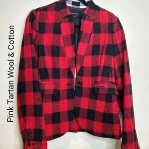 Pink Tartan PTP 18” Wool Cotton Blazer